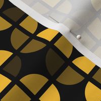 Geometric Pattern: Quarter Circle: Dark/Yellow