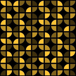 Geometric Pattern: Quarter Circle: Dark/Yellow