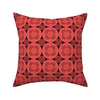 Geometric Pattern: Circle Flower: Dark Red