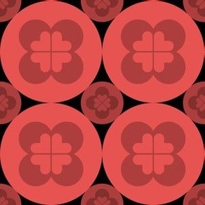 Geometric Pattern: Circle Flower: Dark Red