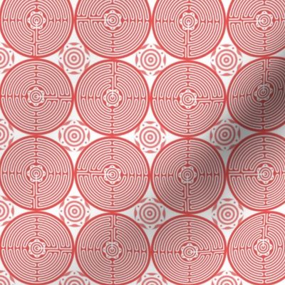 Geometric Pattern: Labyrinth: Light Red