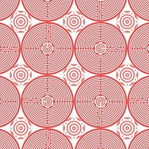 Geometric Pattern: Labyrinth: Light Red
