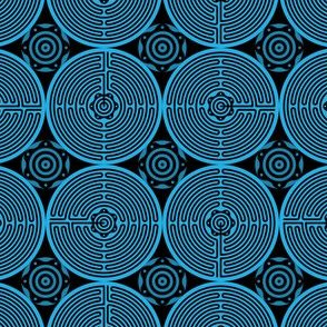 Geometric Pattern: Labyrinth: Dark Blue