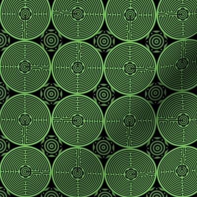 Geometric Pattern: Labyrinth: Dark Green