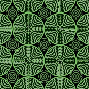 Geometric Pattern: Labyrinth: Dark Green
