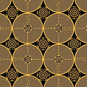 Geometric Pattern: Labyrinth: Dark Yellow