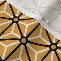 Geometric Pattern: Star Circle: Black/Cream/Gold