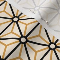 Geometric Pattern: Star Circle: Black/Gold/Cream