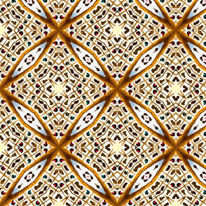 Dotted kaleidoscope check brown