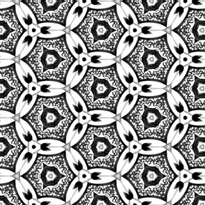 Boho Black & White circles mosaic