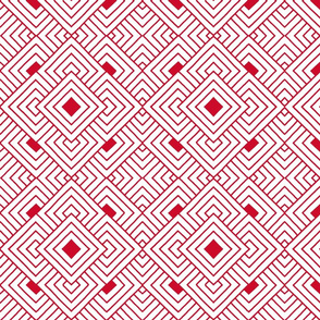 Handmade_Geometric red_white 075