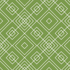 Handmade_Geometric green_white 077