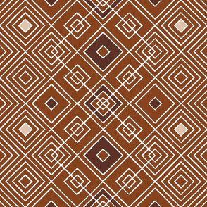 Handmade_Geometric brown_white 050