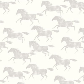 (small scale) wild horses - stone on off white  - LAD19BS