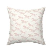 (small scale) wild horses - silk pink on off white  - LAD19BS