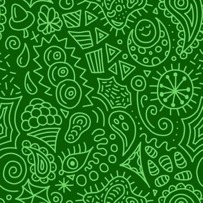 Random Doodles Green