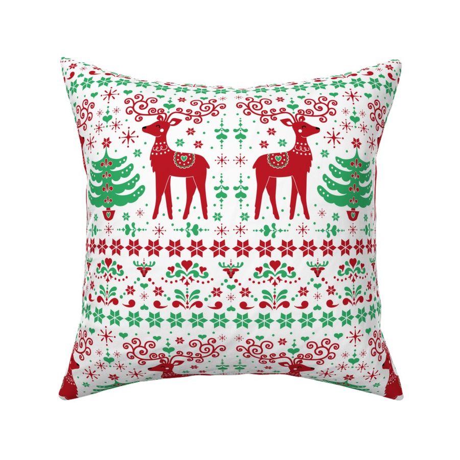 christmas folk art pattern - green