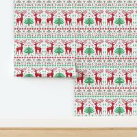 christmas folk art pattern - green