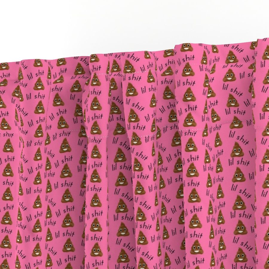 MEDIUM - lil sh*t fabric - lil shit fabric, poop fabric, poo emoji fabric - bright pink