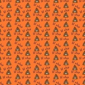 TINY - lil sh*t fabric - lil shit fabric, poop fabric, poo emoji fabric - orange
