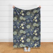 CUSTOM Wallpaper - Spring Floral Navy D by Friztin