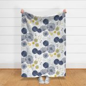 CUSTOM Fabric - Spring Floral White Navy F by Friztin