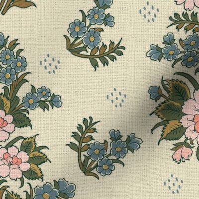Indian Floral Chintz-Ivory-Large
