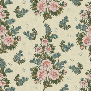 Indian Floral Chintz-Ivory-Large