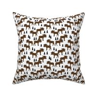 SMALL - Moose Forest fabric - Dark Brown and white by Andrea Lauren 