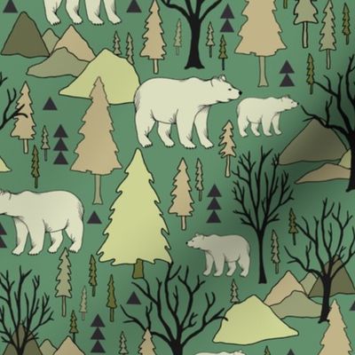 Woodland Bears - Medium - Green