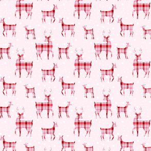 Pink Tartan Deer | Herd on Polkadots | Renee Davis