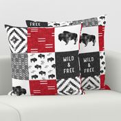 Buffalo Wholecloth - Wild and Free - Black, Grey, Red - boho style - C19BS