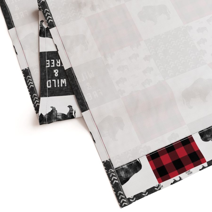 Buffalo Wholecloth - Wild and Free - Black, Grey, Red - buffalo plaid  - C19BS