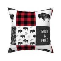 Buffalo Wholecloth - Wild and Free - Black, Grey, Red - buffalo plaid  - C19BS