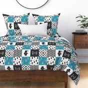 Buffalo Wholecloth - Wild and Free - Black, Grey, teal- boho style (90) - C19BS