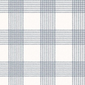 Crossover Plaid small: Navy & Cream Linear Plaid 