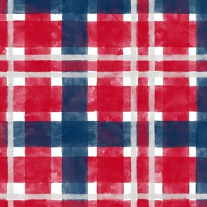 Winter Plaid (red-navy-silver) 24”