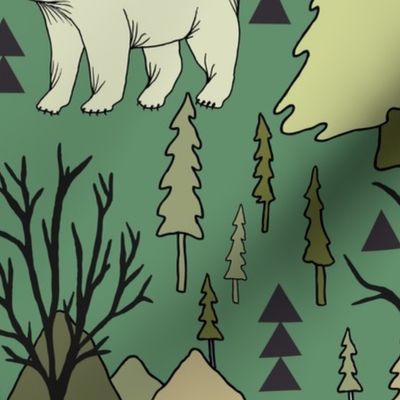 Woodland Bears - Large - Green