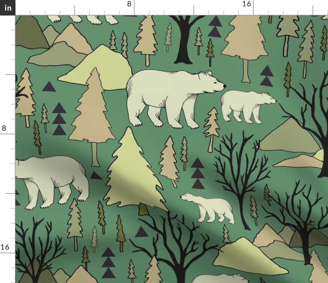 Woodland Bears - Large - Green