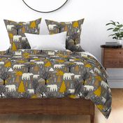 Woodland Bears - Large - Mustard, Gray