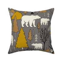 Woodland Bears - Large - Mustard, Gray