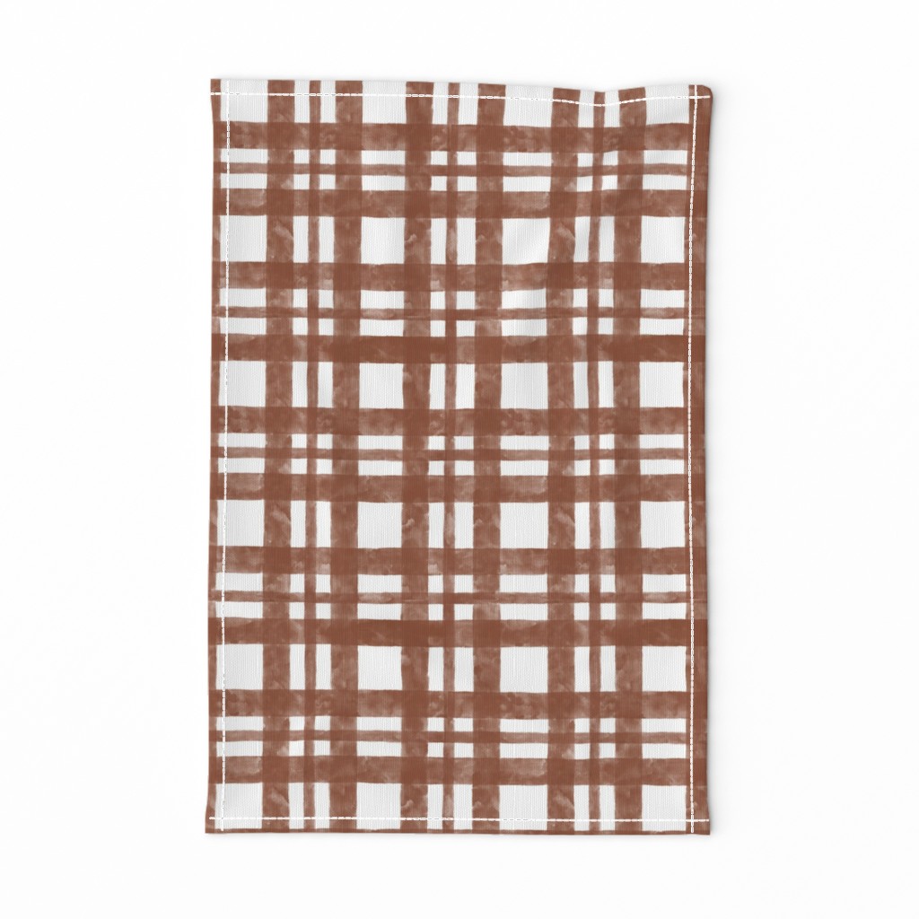 Watercolor Gingerbread Gingham 9”