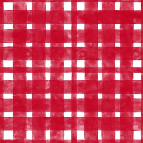Winter Watercolor Red Gingham (thick) 18”
