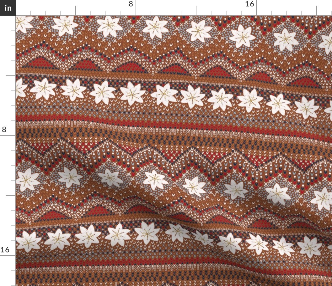 Arctic Star Flora Fair Isle (gingerbread) 10”