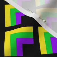 Three Inch Mardi Gras Abstract Flames with Black Border