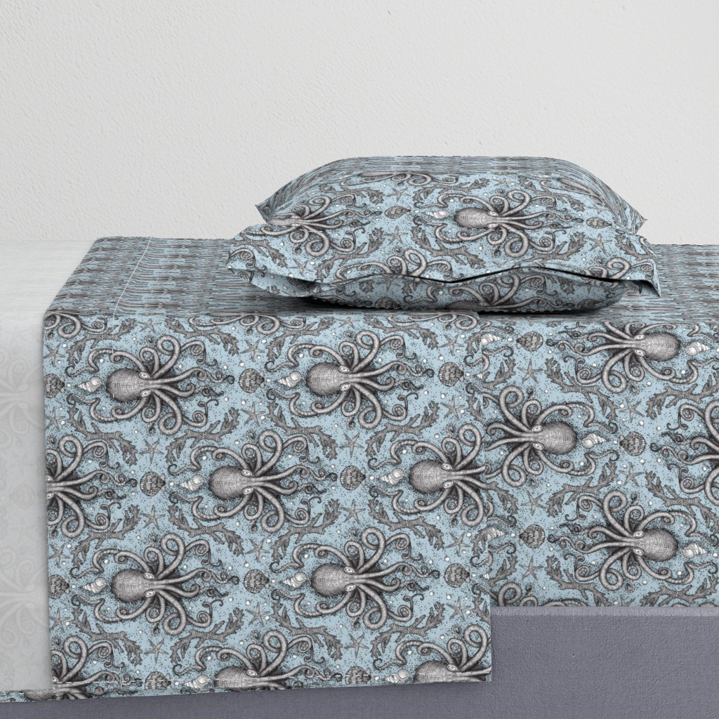 Octopus Damask - Powder Blue 