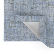 Origami Bunnies Metallic Outlines