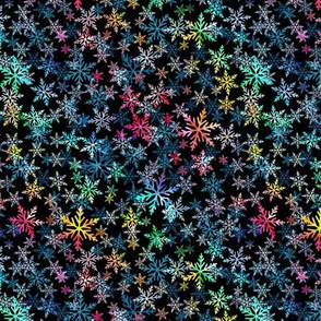 Rainbow snowflakes - black