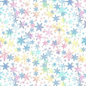 Rainbow snowflakes - white