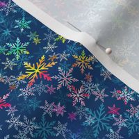 Rainbow snowflakes - blue